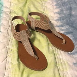 Madden Girl Tan Sandals with Beading